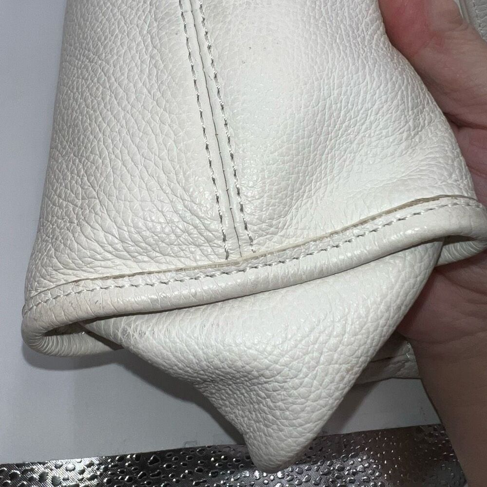 Vera Pelle Vintage White Leather Shoulder **See  description and pics - Picture 11 of 13